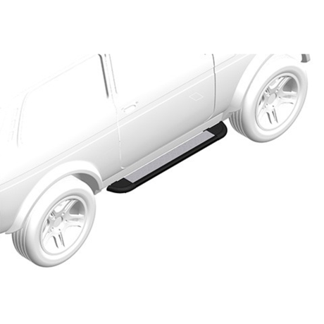 защита порогов для L@DA 4x4 (21214) 3 дв. с алюминиевой площадкой (не окрашенная) купить недорого с доставкой в Краснодар